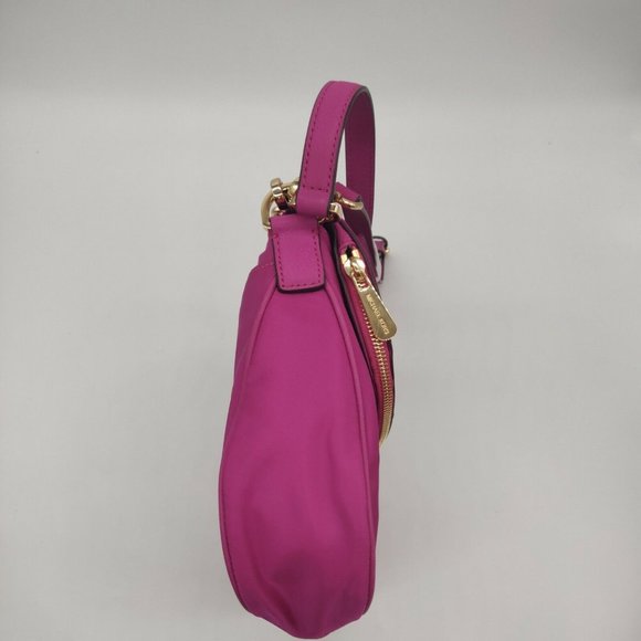 MICHAEL Kors Shoulder Satchel Handbag Purse Convertible Fuscia Gold - Picture 4 of 8
